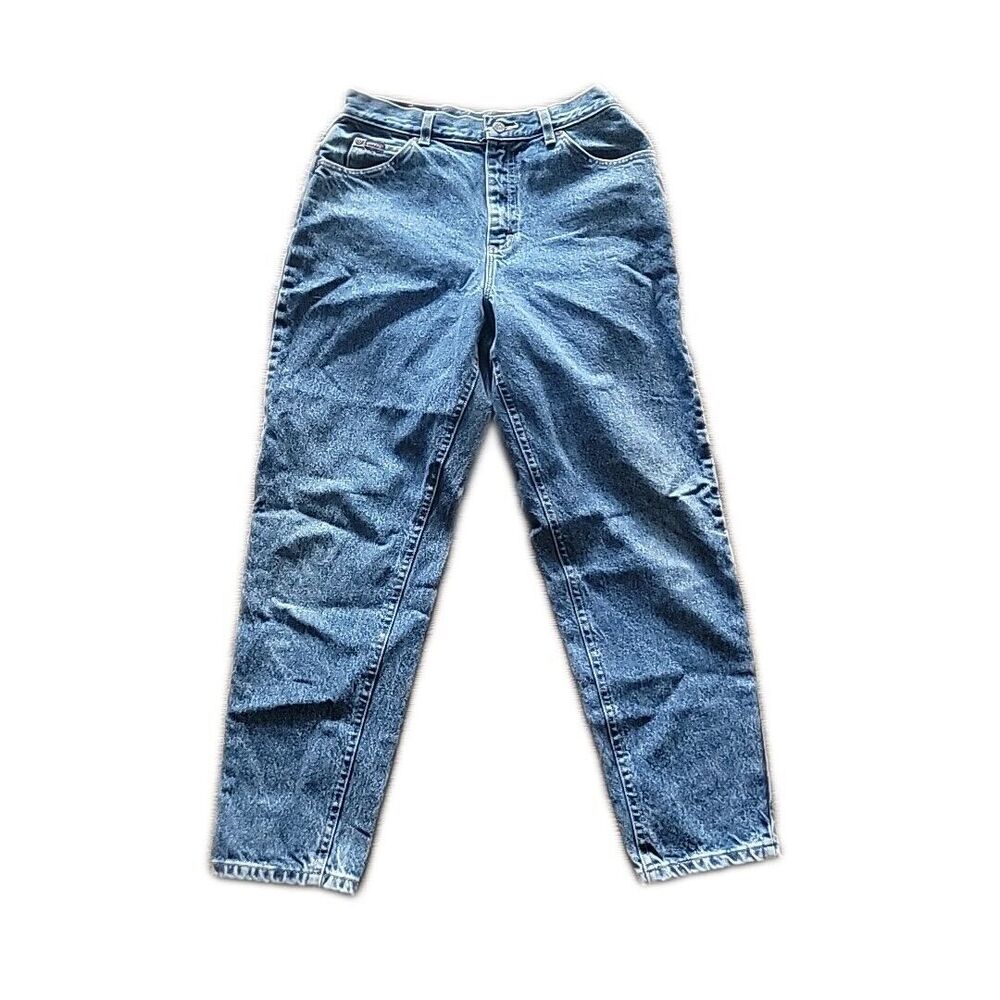 Riders Blue Acid Wash 80's Denim Mom Jeans ~ Sz 12P ~ High Rise ~ 27.5" Inseam